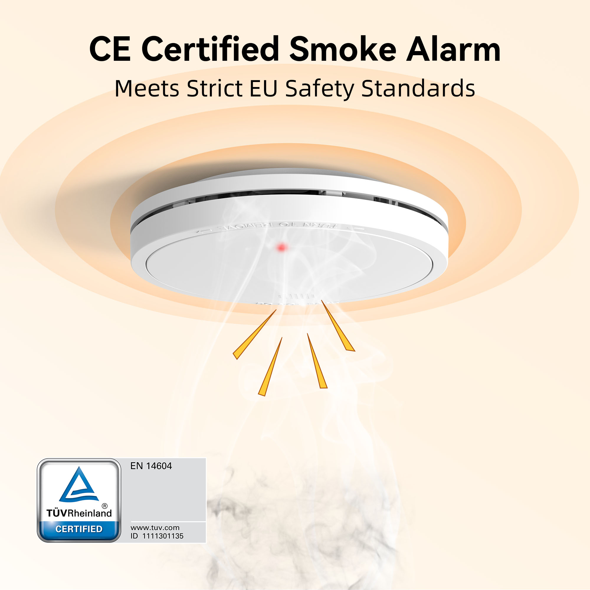 Smoke Alarm 10 Year Battery - CHZHVAN Independent Smoke Alarm Conforms to