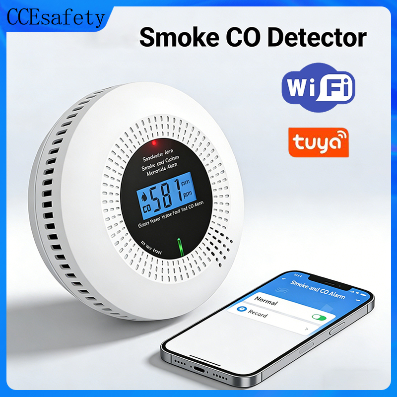 Smoke Alarm 10 Year Battery - CO Smoke Detector Wifi Tuya Smoke