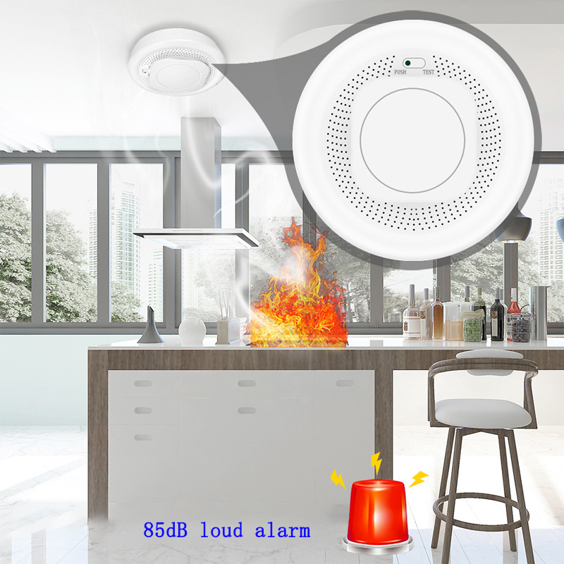 Zigbee Smoke Sensor Tuya - Kitchen Fire Detection Independent Combustible Gas