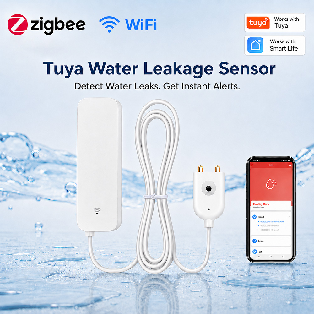 Water Leak Detector Wifi Alarm - ZigBee WiFi Water Leak Sensor Flood