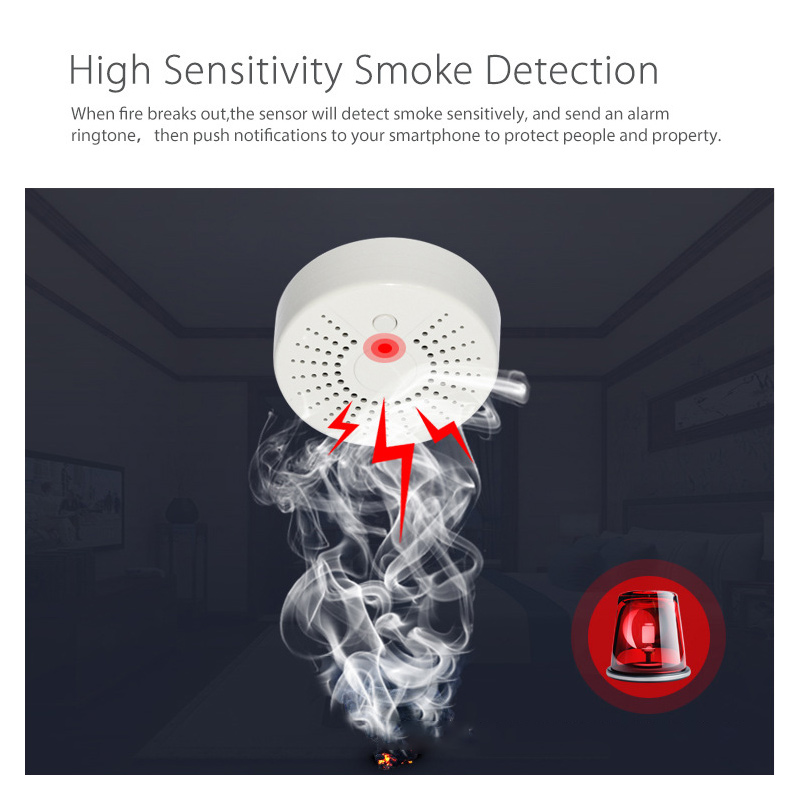 Smart Smoke Detector Wifi - Tuya WiFi Smart Home Smoke Detector
