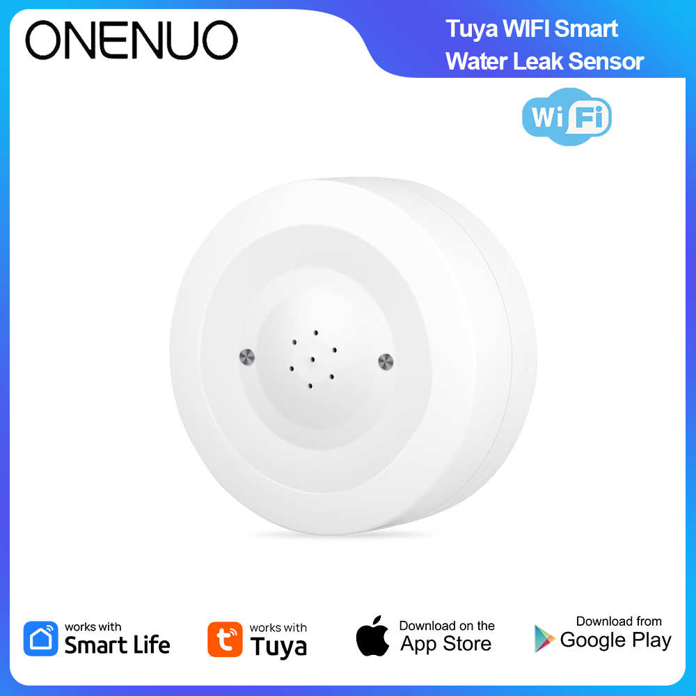 Water Leak Detector Wifi Alarm - ONENUO WiFi Tuya Water Leak Sensor
