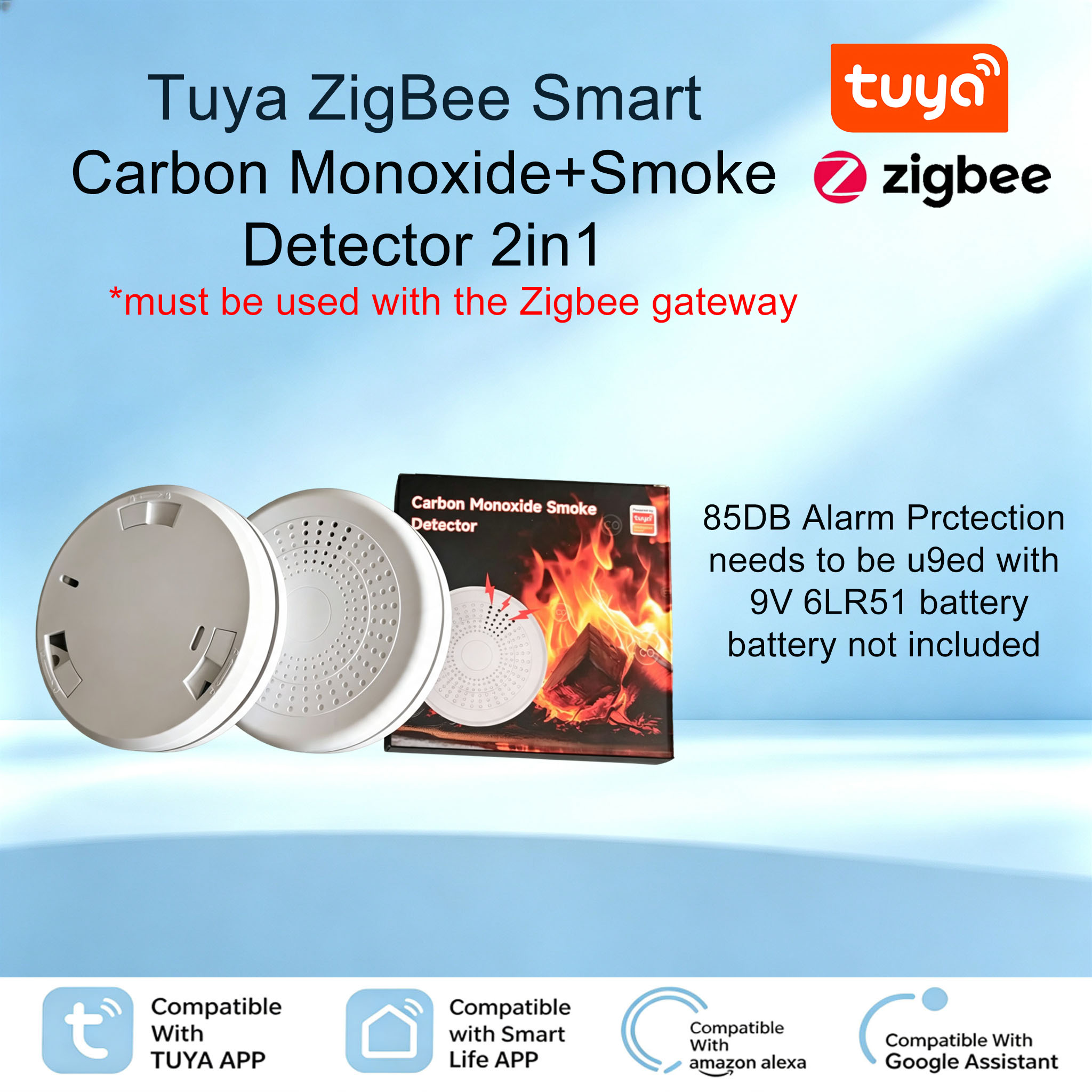 Zigbee Smoke Sensor Tuya - Smart ZigBee Smoke & CO Composite