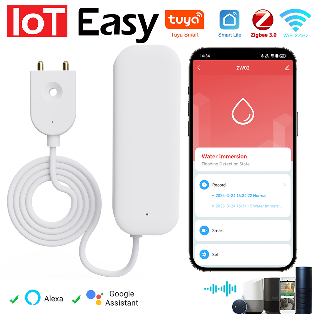 Water Leak Detector Wifi Alarm - Tuya WiFi ZigBee Water Sensor Leakage