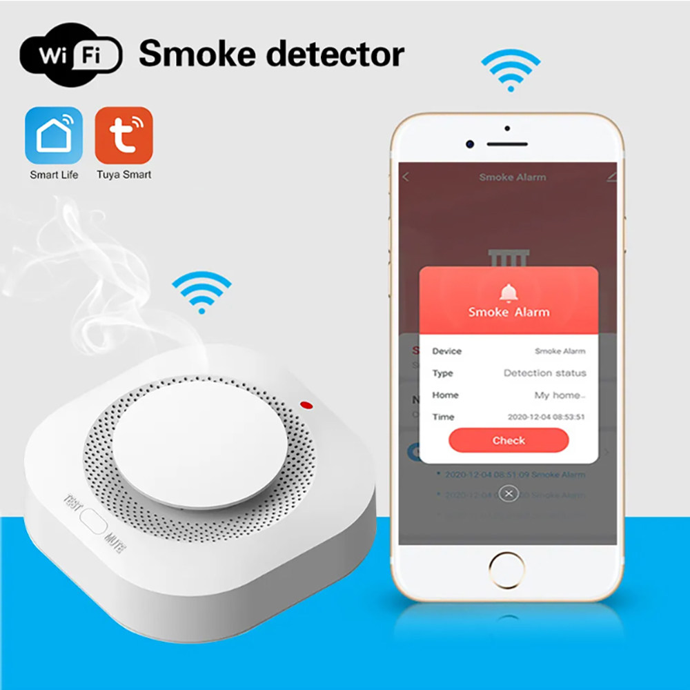 Smart Smoke Detector Wifi - Tuya ZigBee WiFi Smart Smoke Detector