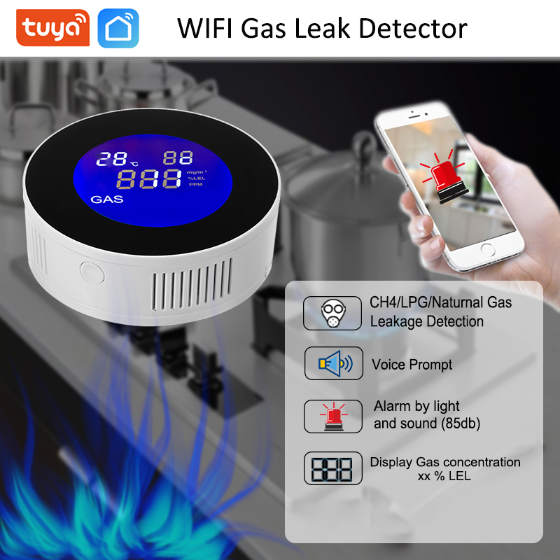 Smart Gas Leak Detector Lpg - WIFI Tuya Natural LPG Gas Leak