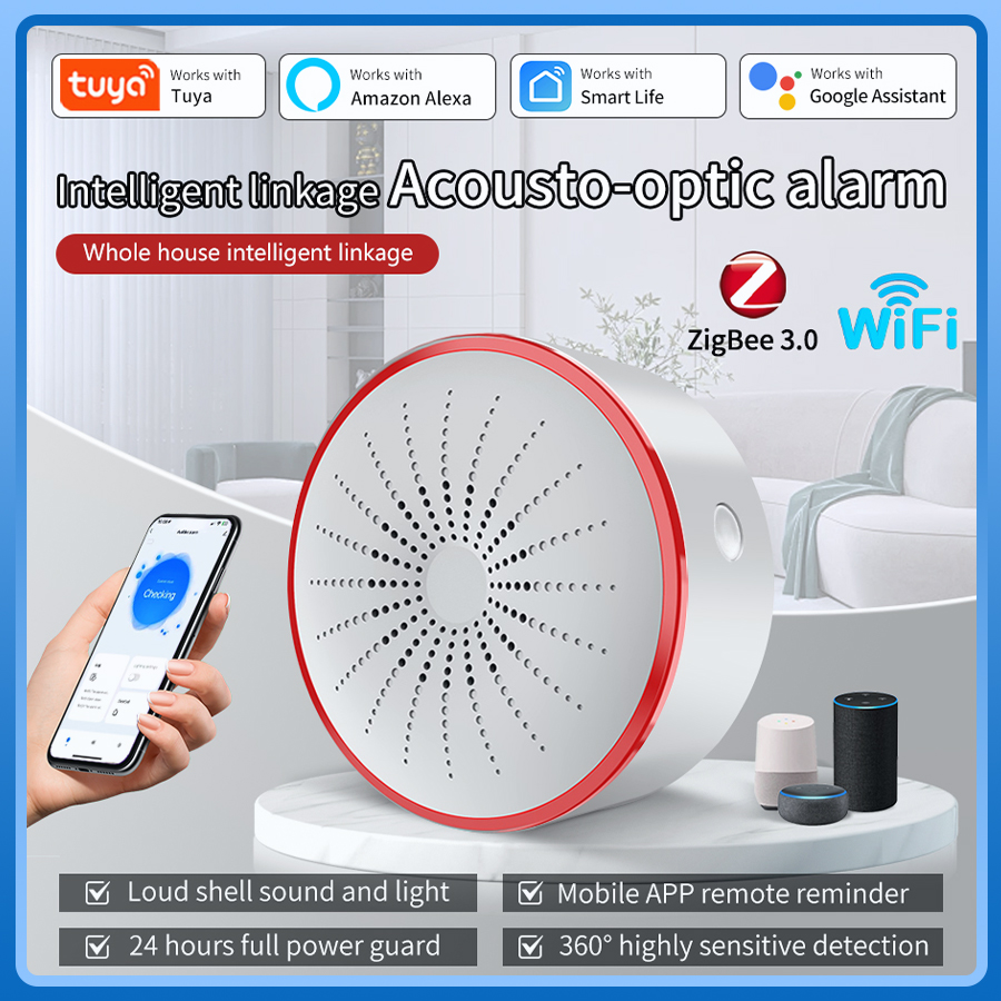 Zigbee Smoke Sensor Tuya - Tuya WiFi ZigBee Alarm Siren Sensor