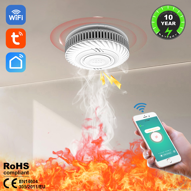 WiFi Function Tuya Smoke Detec - Smart Smoke Detector Wifi 评论和价格