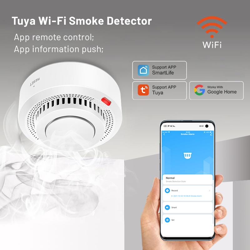 Tuya Smart WiFi Smoke Sensor F - Smart Smoke Detector Wifi 评论和价格