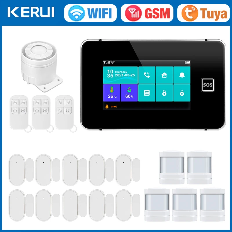 KERUI G60B WIFI GSM Alarm Syst - Smart Smoke Detector Wifi 评论和价格