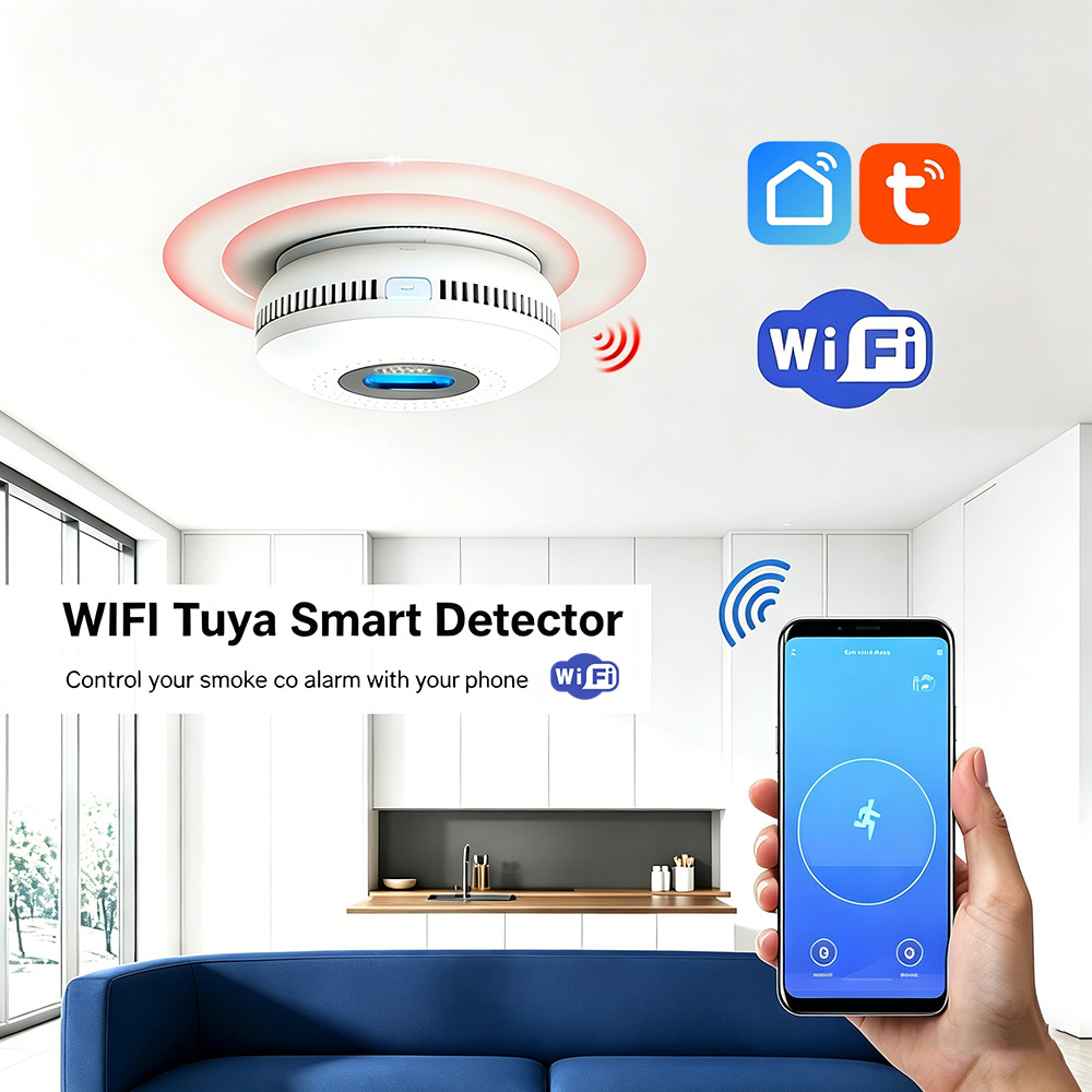 CO Smoke Detector Wifi Tuya Sm - Smoke Alarm 10 Year Battery 评论和价格