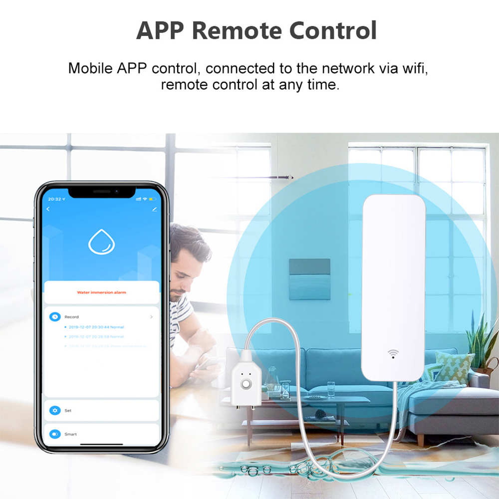 Tuya WiFi Water Leak Sensor, W - Water Leak Detector Wifi Alarm 评论和价格