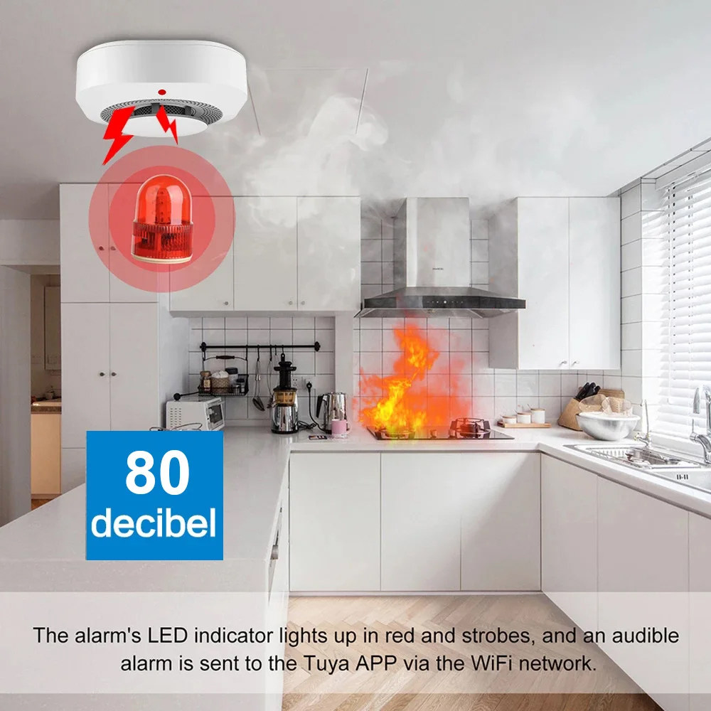 Tuya Zigbee WiFi Smart Smoke D - Smart Smoke Detector Wifi 评论和价格