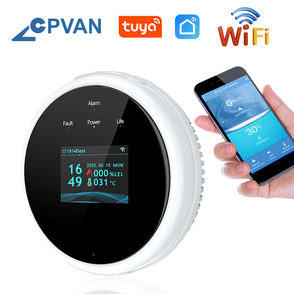 CPVAN Tuya Wifi Natural Gas Al - Smart Gas Leak Detector Lpg 评论和价格