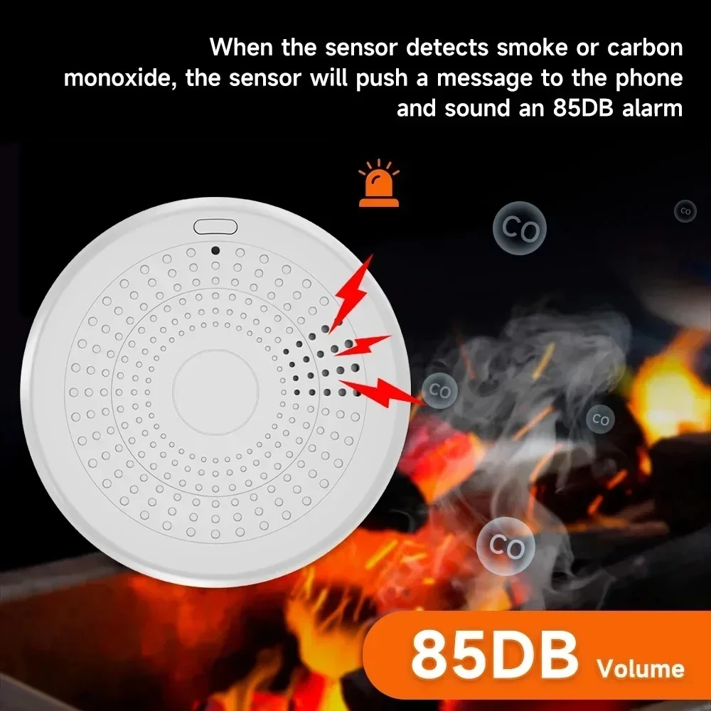 ZigBee 2-in-1 Smart Smoke & Ca - Zigbee Smoke Sensor Tuya 评论和价格