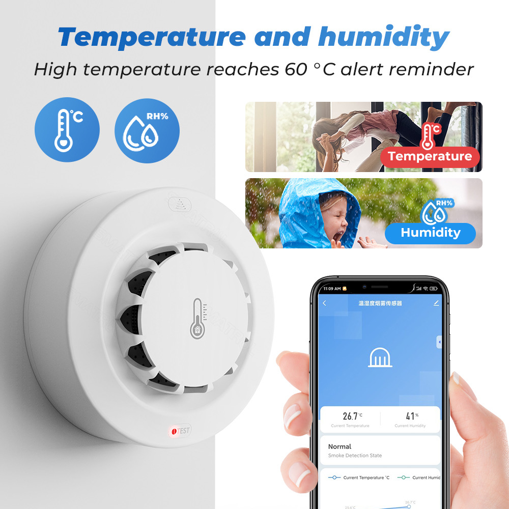 WiFi Smoke Detector Temperatur - Smart Smoke Detector Wifi 评论和价格