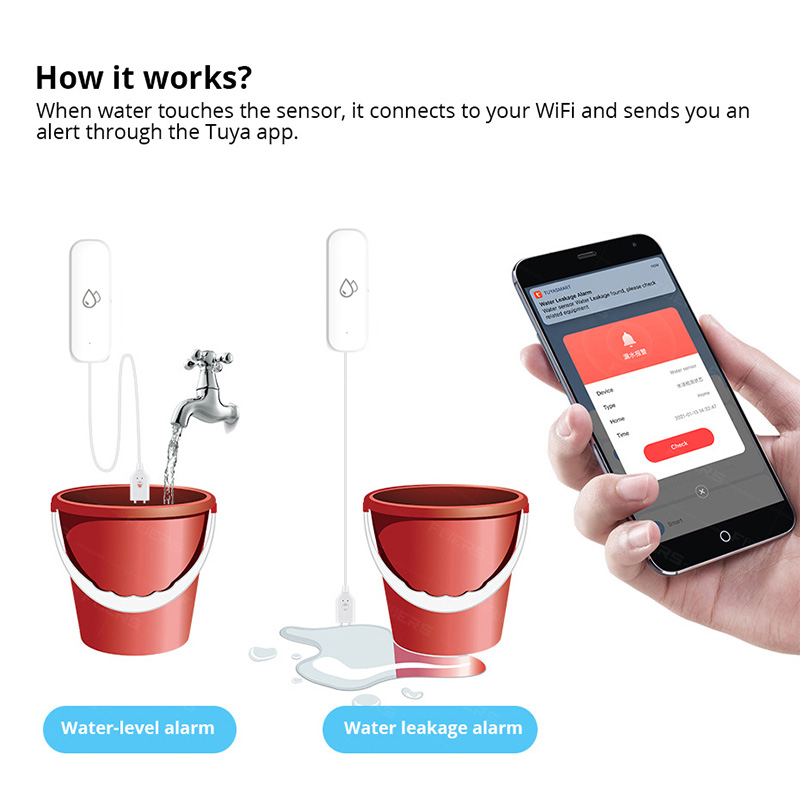 Tuya WiFi Water Leakage Alarm  - Water Leak Detector Wifi Alarm 评论和价格
