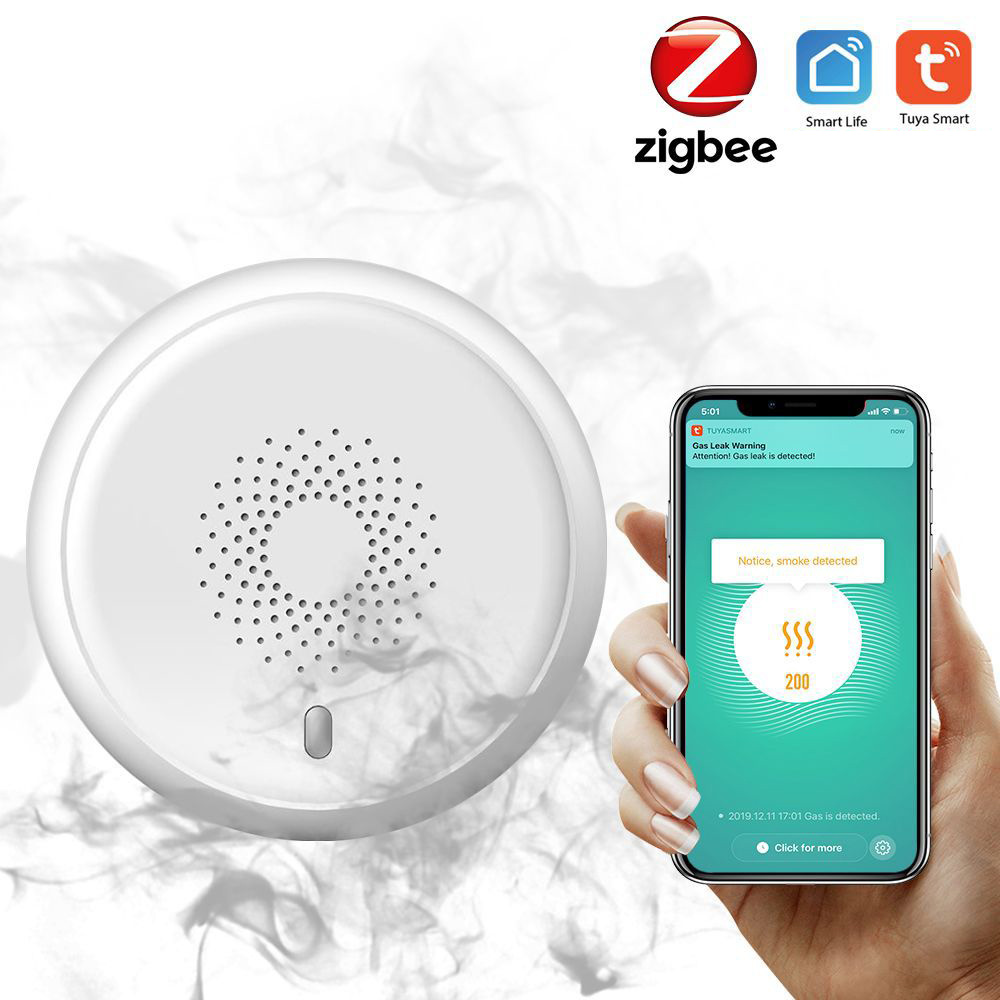 Zigbee Smoke Detector New Wire - Zigbee Smoke Sensor Tuya 评论和价格