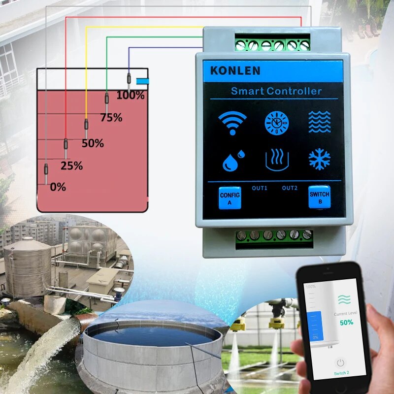 KONLEN Tuya Water Level Sensor - Water Leak Detector Wifi Alarm 评论和价格