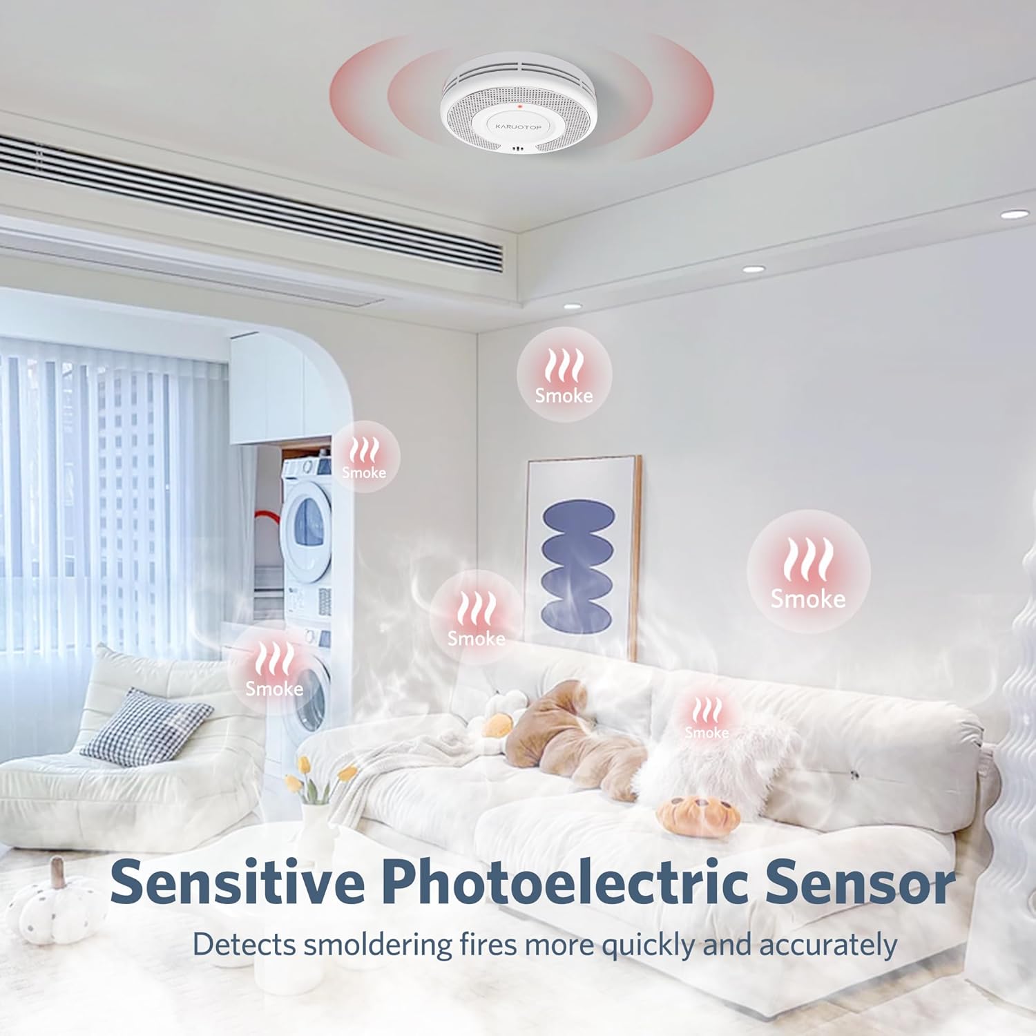Wireless Interlinked Tuya Smok - Smoke Alarm 10 Year Battery 评论和价格