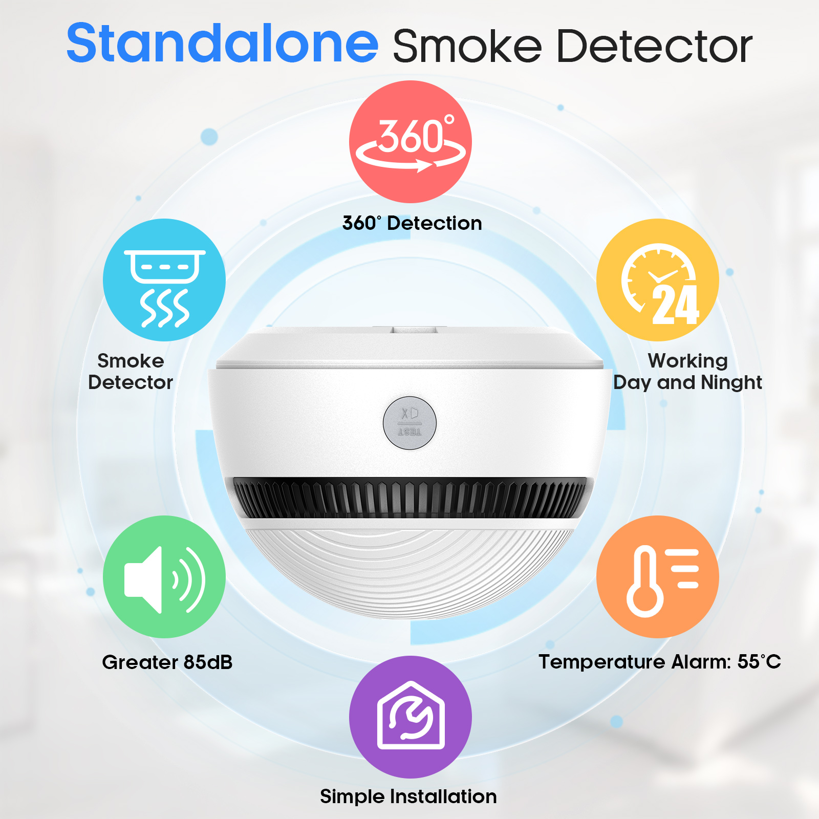 2/4/6/8PCS Standalone Smoke De - Smoke Alarm Escape Light 评论和价格