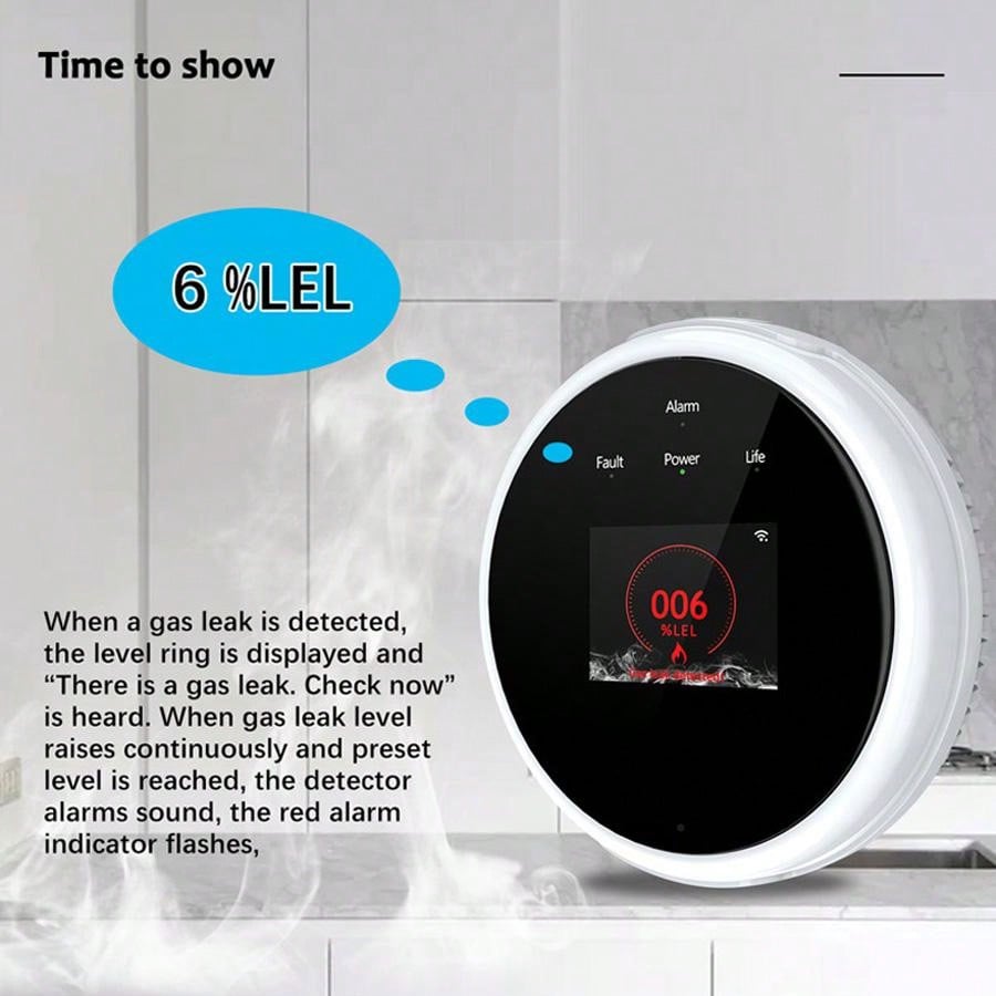 2.4G WiFi Gas Alarm Sensor Com - Water Leak Detector Wifi Alarm 评论和价格