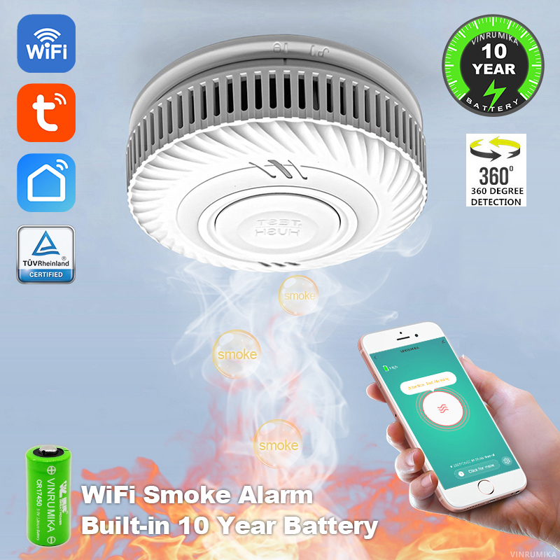 WiFi Tuya Smart Smoke Detector - Smoke Alarm 10 Year Battery 评论和价格