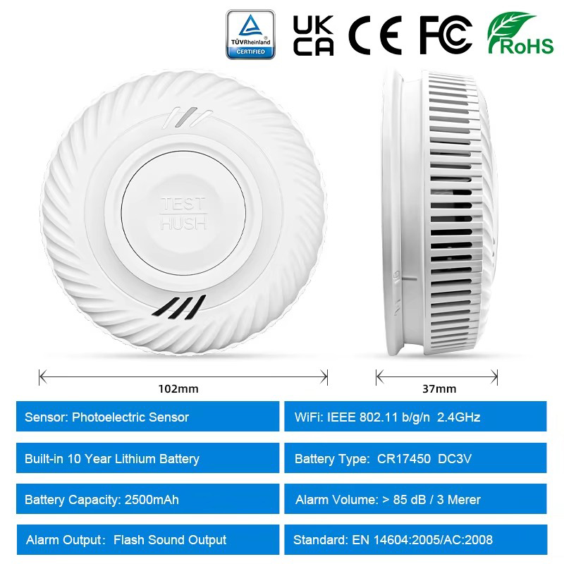 WiFi Tuya Smart Smoke Detector - Smoke Alarm 10 Year Battery 评论和价格