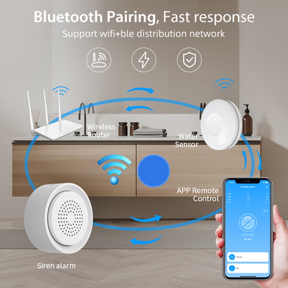 BTLIFE-Flood Detector With Sir - Water Leak Detector Wifi Alarm 评论和价格