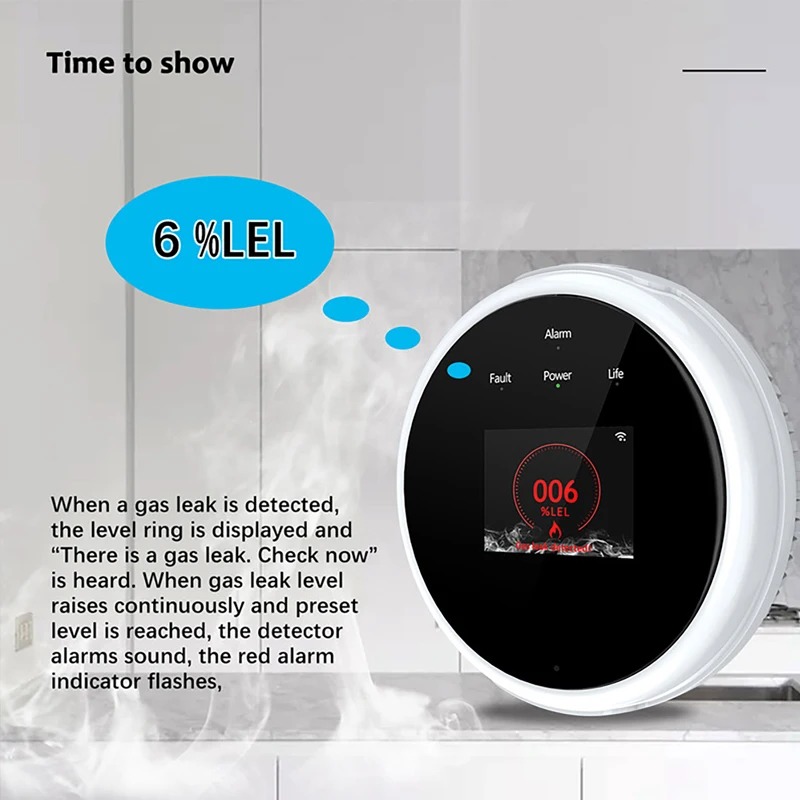 Tuya WiFi GAS LPG Leak Sensor  - Smart Gas Leak Detector Lpg 评论和价格