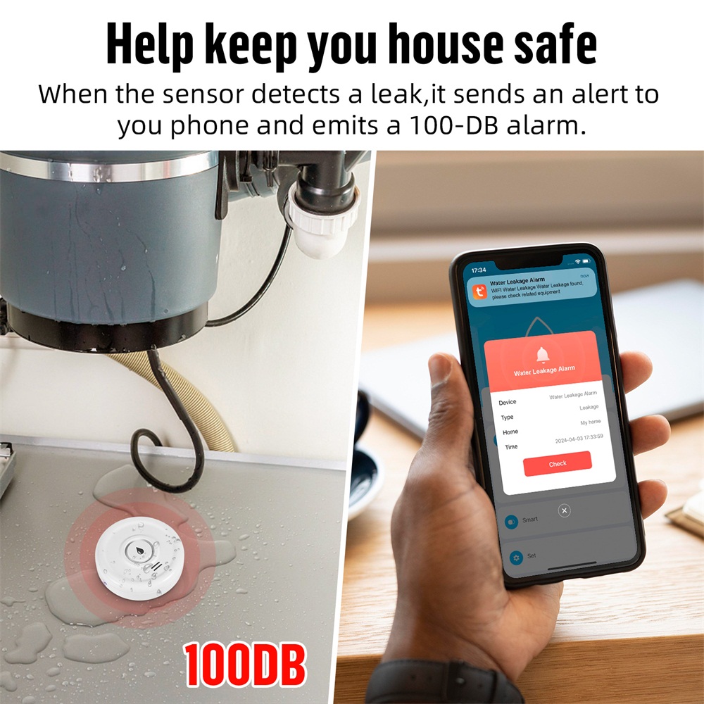 Tuya WiFi Water Leakage Alarm  - Water Leak Detector Wifi Alarm 评论和价格