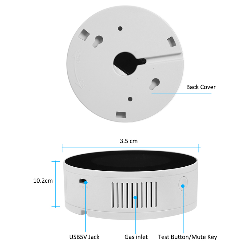 WIFI Tuya Natural LPG Gas Leak - Smart Gas Leak Detector Lpg 评论和价格