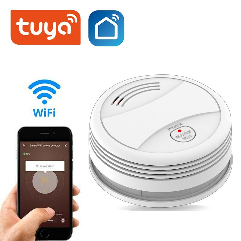 Remote Control Tuya Intelligen - Smart Smoke Detector Wifi 评论和价格
