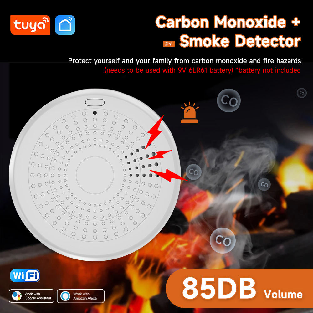 Tuya 2-in-1 WiFi/ZigBee Smoke  - Zigbee Smoke Sensor Tuya 评论和价格